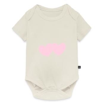 pink heart heart pink red heart pink heart pattern - Baby Premium short-sleeve bodysuit - off white - Front