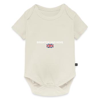 Brighton And Hove Royaume-Uni Drapeau britannique - Body à manches courtes Premium Bébé - blanc cassé - Devant