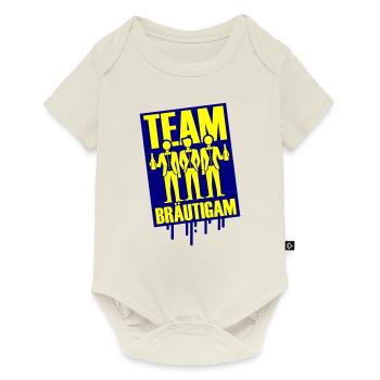 Team Bräutigam Polterhochzeit - Baby Premium Kurzarmbody - Naturweiß - Vorne