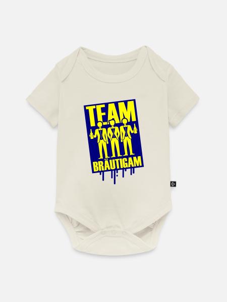 Team Bräutigam Polterhochzeit - Baby Premium Kurzarmbody - Naturweiß
