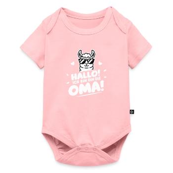 Hallo Oma Liebevoll Beste Großmutter Überraschung - Baby Premium Kurzarmbody - Rosa - Vorne
