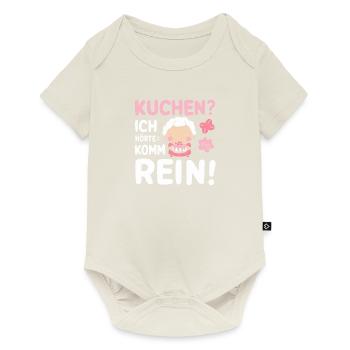 Kuchen-Oma Lustig Einladung Geburtstag Idee - Baby Premium Kurzarmbody - Naturweiß - Vorne