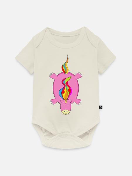 Einhorn - Baby Premium Kurzarmbody - Naturweiß