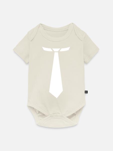 Krawatte Aufdruck auf Shirt - Baby Premium Kurzarmbody - Naturweiß