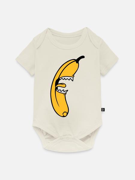 Evil Monster Banana - Baby Premium Kurzarmbody - Naturweiß