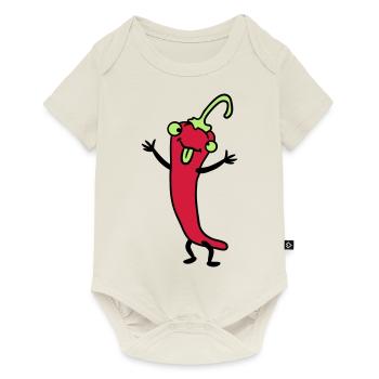 Chili chilli peppers hot funny comics - Baby Premium short-sleeve bodysuit - off white - Front
