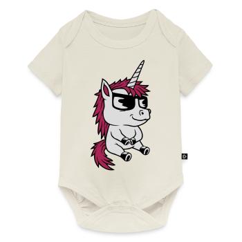 Cool Sunglasses Unicorn Comic - Baby Premium short-sleeve bodysuit - off white - Front