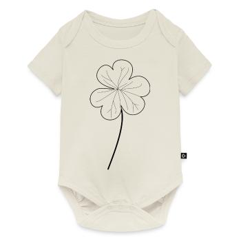 Kleeblatt - Baby Premium Kurzarmbody - Naturweiß - Vorne