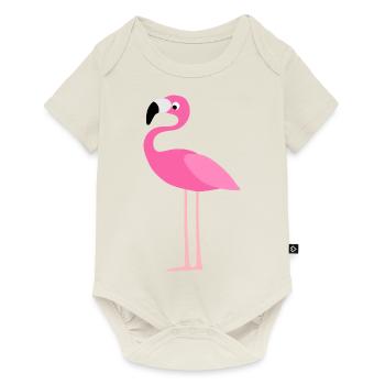 Flamingo in simple style - pink bird - Baby Premium short-sleeve bodysuit - off white - Front