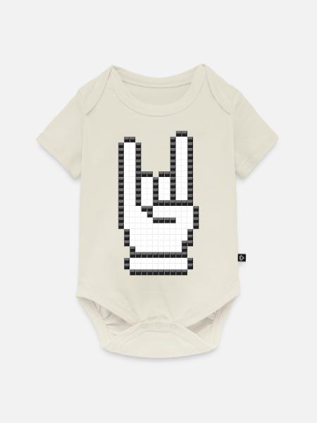 Zeichen der Hörner (Pixelated) - Baby Premium Kurzarmbody - Naturweiß