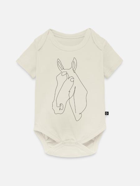 Pferdekopf Kurt - Baby Premium Kurzarmbody - Naturweiß