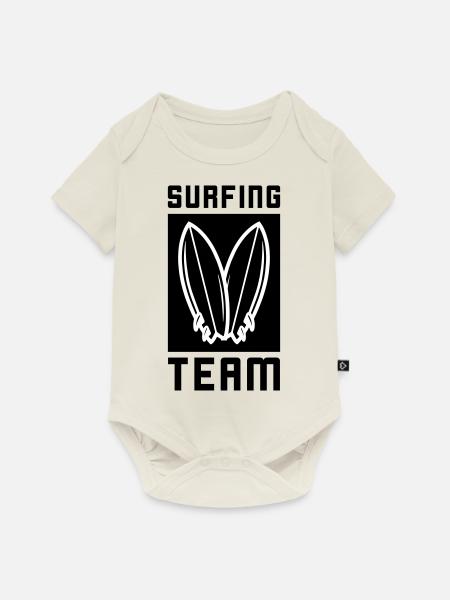 Surfing Team - Baby Premium Kurzarmbody - Naturweiß