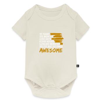 Funny 10 Years Of Being Awesome - Baby Premium short-sleeve bodysuit - off white - Front