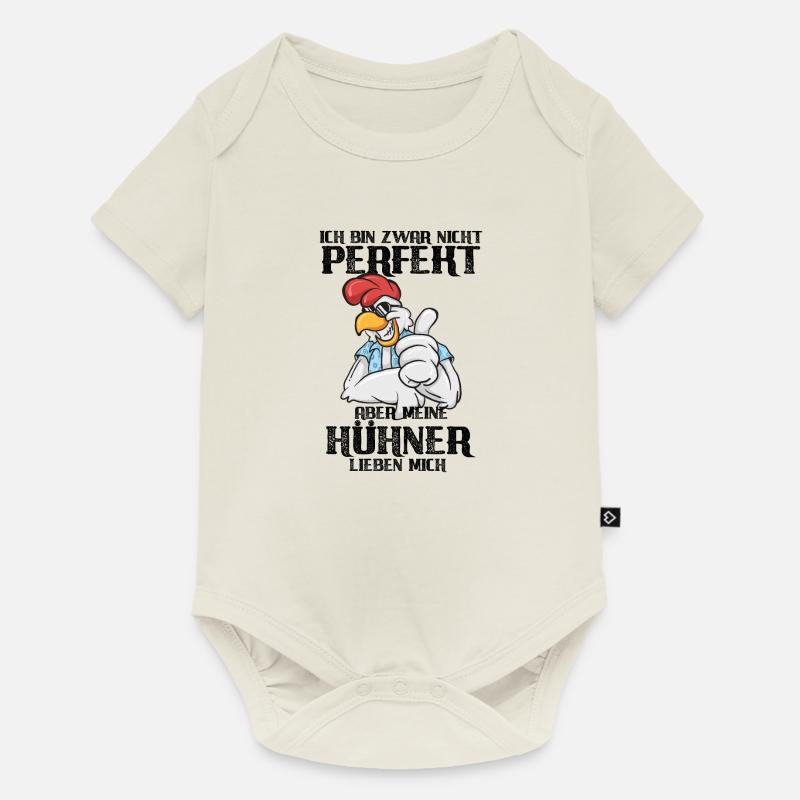 Mes poules m'aiment - coq - Body à manches courtes Premium Bébé - blanc cassé