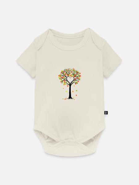 Herbst - Baby Premium Kurzarmbody - Naturweiß