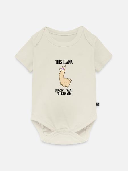 Lama Drama - Baby Premium Kurzarmbody - Naturweiß