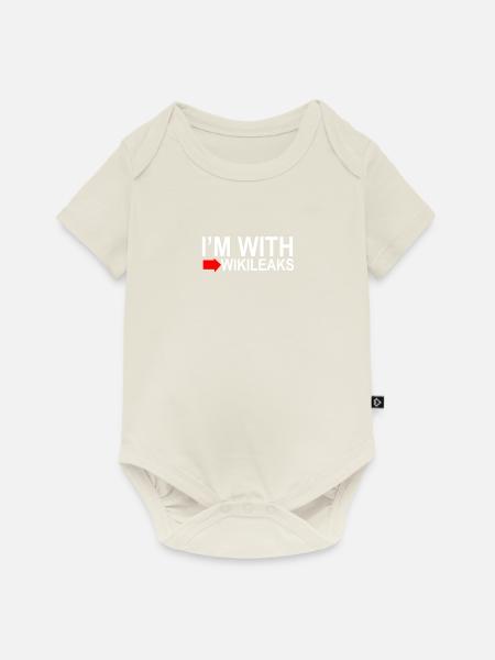 Je suis avec wikileaks - Body à manches courtes Premium Bébé - blanc cassé