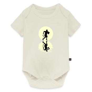 Moon Flag Football Shirt - Baby Premium Kurzarmbody - Naturweiß - Vorne