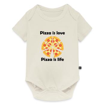 Pizza - Baby Premium Kurzarmbody - Naturweiß - Vorne