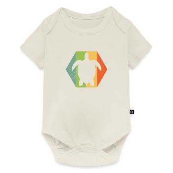 Turtle retro style - Baby Premium short-sleeve bodysuit - off white - Front