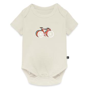 Vélo de route vélo vintage vélo cycliste - Body à manches courtes Premium Bébé - blanc cassé - Devant