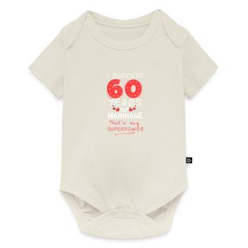 Mariage Diamant 60 Ans Mariage Cadeau Femme - Body à manches courtes Premium Bébé - blanc cassé - Devant