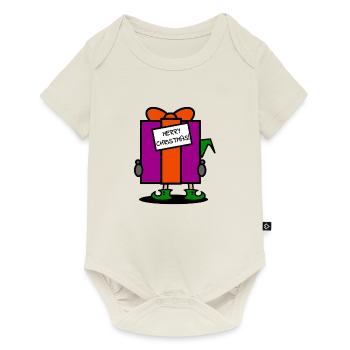 Cadeau de noel avec amour - Body à manches courtes Premium Bébé - blanc cassé - Devant