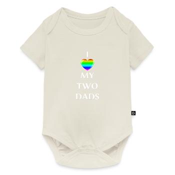 I love my 2 Dads Shirt for LGBT Gay Men Arc-en-ciel - Body à manches courtes Premium Bébé - blanc cassé - Devant