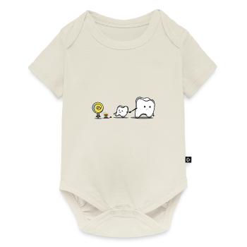 anti dentiste enfants dentiste lolipop hatin - Body à manches courtes Premium Bébé - blanc cassé - Devant