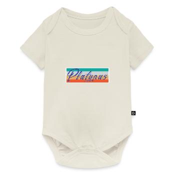 Lettrage ornithorynque - Body à manches courtes Premium Bébé - blanc cassé - Devant