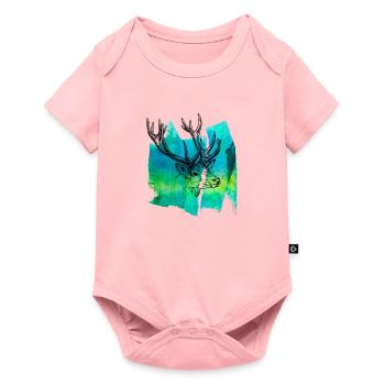 Deer deer deer antler deer head deer head t shirt - Baby Premium short-sleeve bodysuit - rose - Front