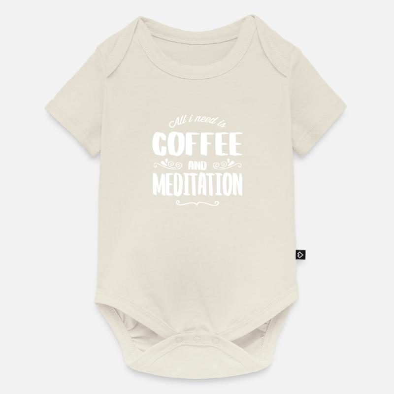 Meditation & Coffee - Baby Premium Kurzarmbody - Naturweiß