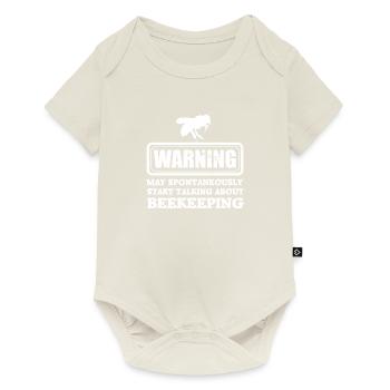 warning beekeeping - Baby Premium Kurzarmbody - Naturweiß - Vorne