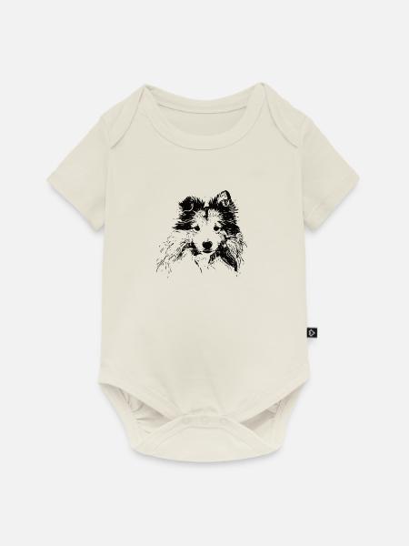 Shetland Sheepdog Sheltie - Baby Premium Kurzarmbody - Naturweiß