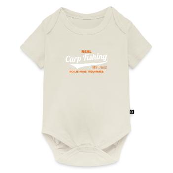Real Carp Fishing Karpfenangler Geschenk Karpfen - Baby Premium Kurzarmbody - Naturweiß - Vorne