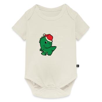 Funny Dino Christmas Tree Christmas Gift - Body à manches courtes Premium Bébé - blanc cassé - Devant