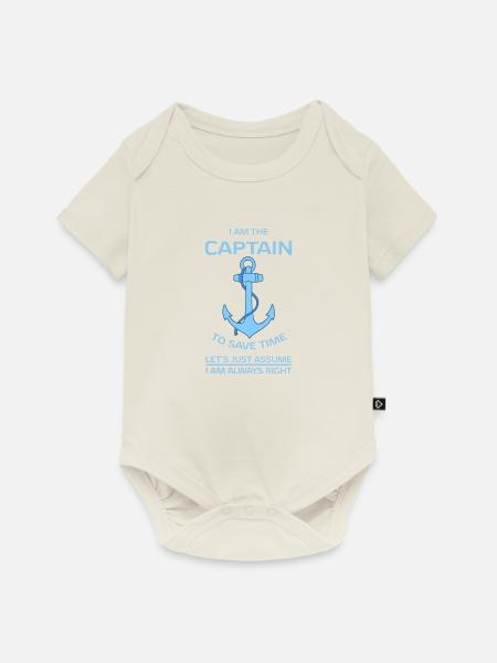 Ich bin Captain Blue - Baby Premium Kurzarmbody - Naturweiß