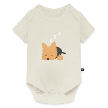 Yorkie - Yorkshire Terrier - Morning muffle - Tired - Baby Premium short-sleeve bodysuit - off white - Front