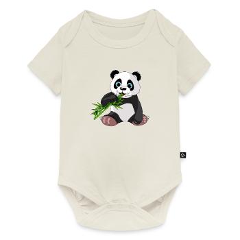 cute panda bear, gift, bamboo,cartoon,cute - Baby Premium short-sleeve bodysuit - off white - Front