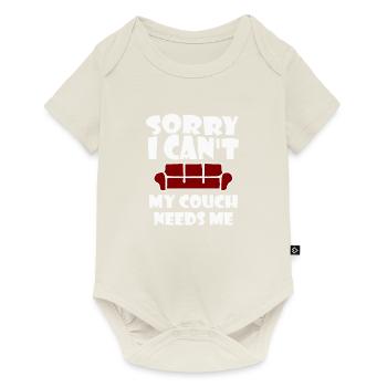 Couch sofa loafers gift after-work armchair - Baby Premium short-sleeve bodysuit - off white - Front