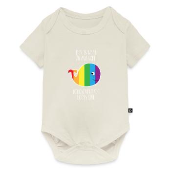 LGBT - Gay - Gay Pride - Gift - Whale - Baby Premium short-sleeve bodysuit - off white - Front