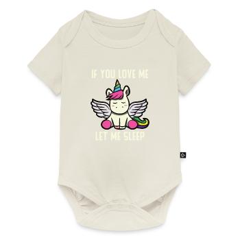 Licorne drôle disant cadeau de fille somnambule - Body à manches courtes Premium Bébé - blanc cassé - Devant