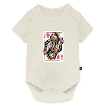 Jeu de cartes Reine Coeur Carte Cool Cadeau Reine - Body à manches courtes Premium Bébé - blanc cassé - Devant