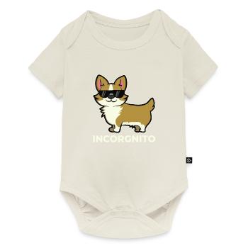 Cadeau drôle de chiot d'amour d'animal familier de chien de corgi incognito - Body à manches courtes Premium Bébé - blanc cassé - Devant