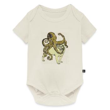Carlin rencontre le look usé de la pieuvre - Body à manches courtes Premium Bébé - blanc cassé - Devant