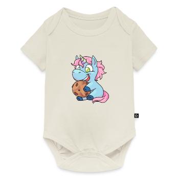 Vereinigungsgeschenk für Einhörner - Keks - Baby Premium Kurzarmbody - Naturweiß - Vorne