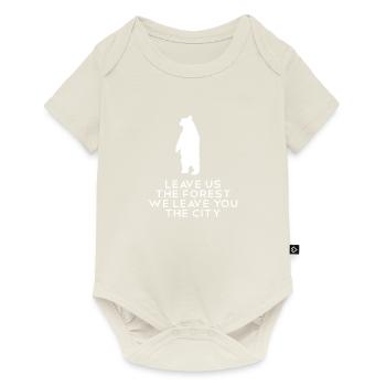 Braunbär Eisbär stehender Bär - Baby Premium Kurzarmbody - Naturweiß - Vorne