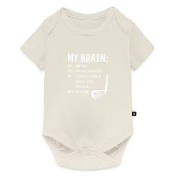 my brain golfing funny - Baby Premium short-sleeve bodysuit - off white - Front