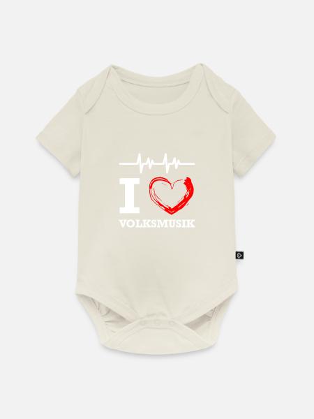 Volksmusik - Baby Premium Kurzarmbody - Naturweiß