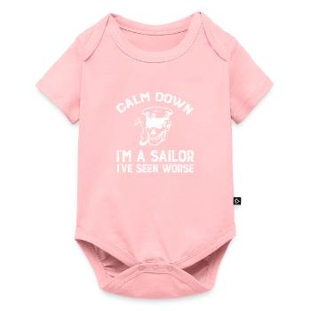calm down I'm a sailor - Baby Premium short-sleeve bodysuit - rose - Front